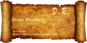 Dusa Richárd névjegykártya